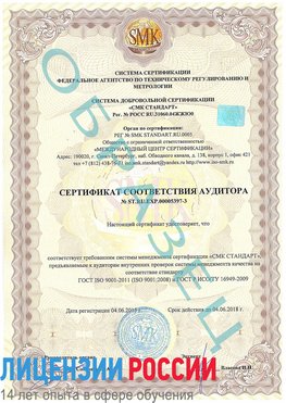 Образец сертификата соответствия аудитора №ST.RU.EXP.00005397-3 Кудымкар Сертификат ISO/TS 16949